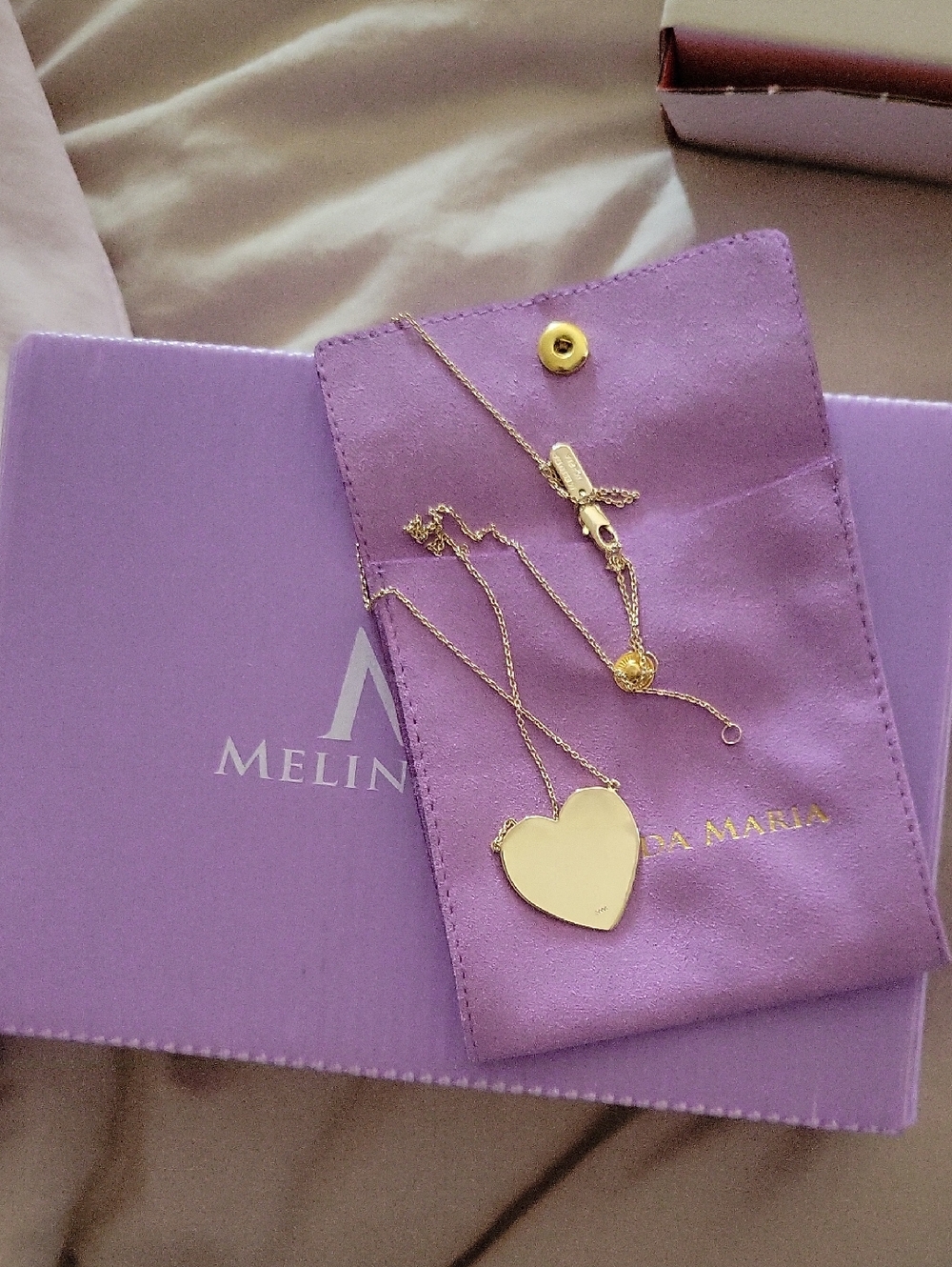 Melinda Maria 18" Gold Chain With XL Gold Heart Gold Plated over Brass Necklace